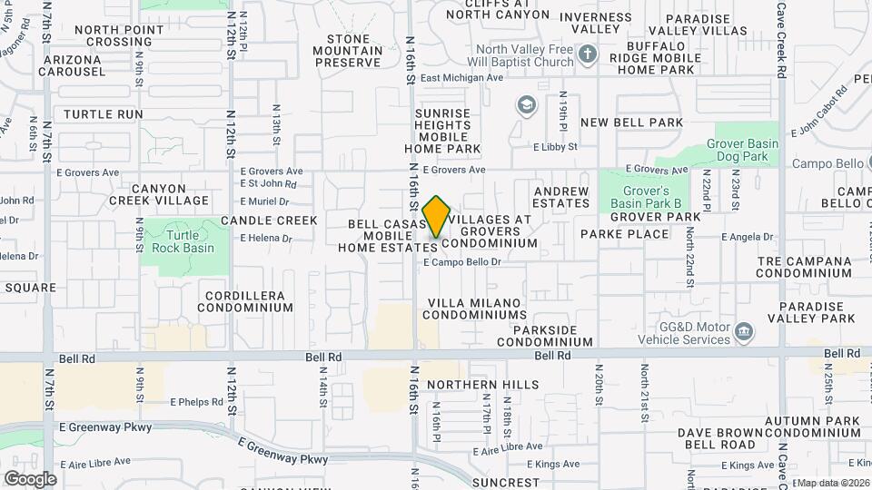 17417 N 16th Pl Map and Location Details