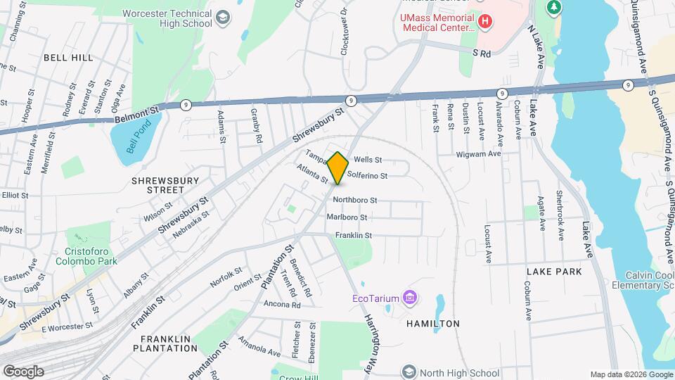 306 Plantation St, Unit 1 Map and Location Details