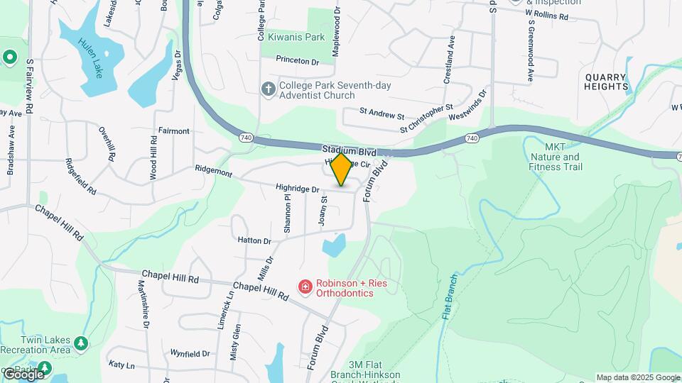 1610 Highridge Dr Map and Location Details
