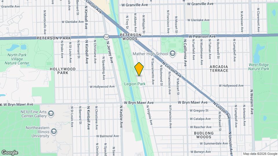 5736 N Virginia Ave Map and Location Details