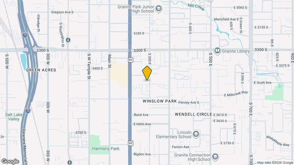 3442 S 200 E, Unit #B Map and Location Details