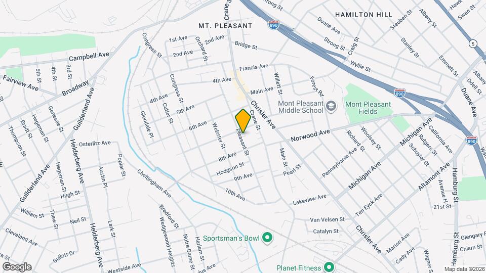 1117 Pleasant St, Unit 1117 Pleasant St. (3rd Apt) Map and Location Details