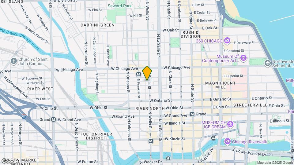 706 N Wells St, Unit 2nd floor Map and Location Details