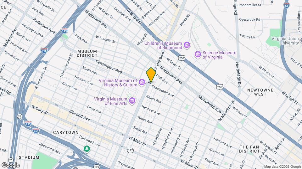 501 N Arthur Ashe Blvd Mapa y Detalles de la Ubicación