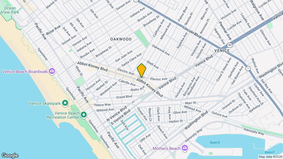 1509 Abbot Kinney Blvd, Unit Unit B Map and Location Details