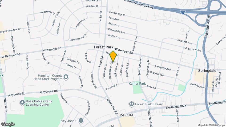 11526 Framingham Dr Map and Location Details