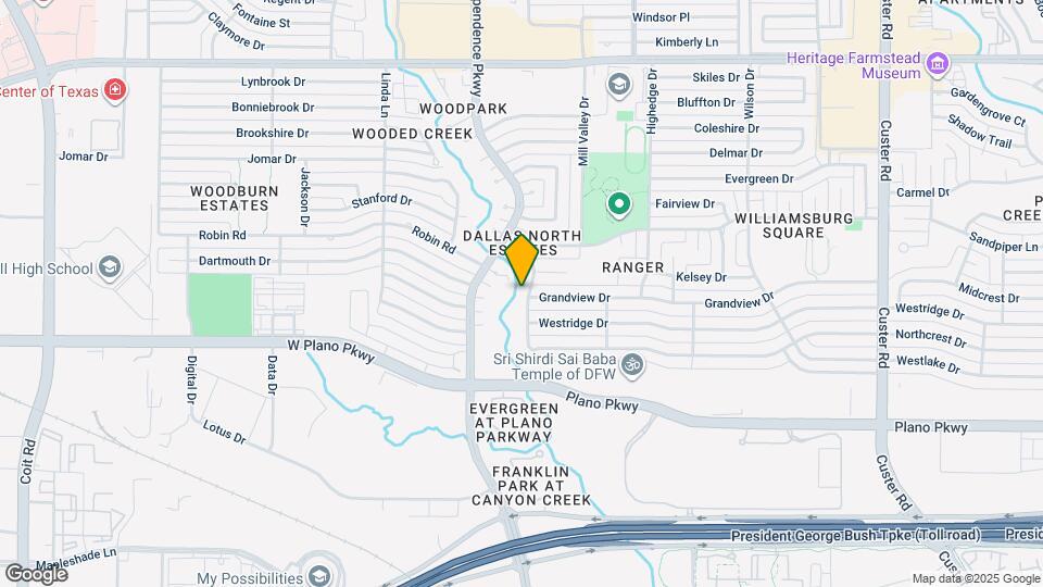 1001 Valley Creek Dr Map and Location Details