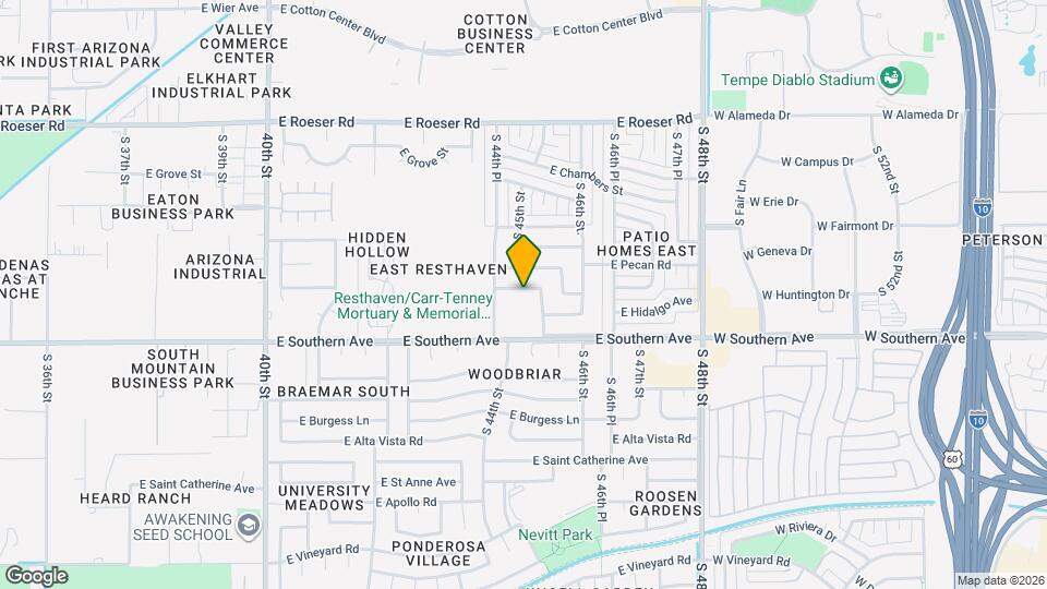 4439 E Hidalgo Ave Map and Location Details