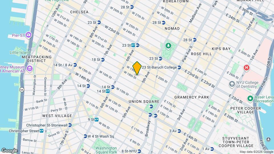 11-13 W 18th St Mapa y Detalles de la Ubicación