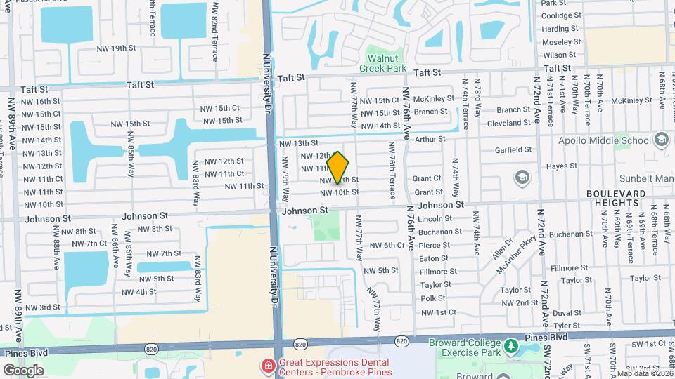 7811 NW 10th St Map and Location Details