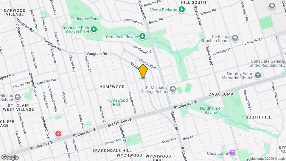 168 Vaughan Rd Map and Location Details