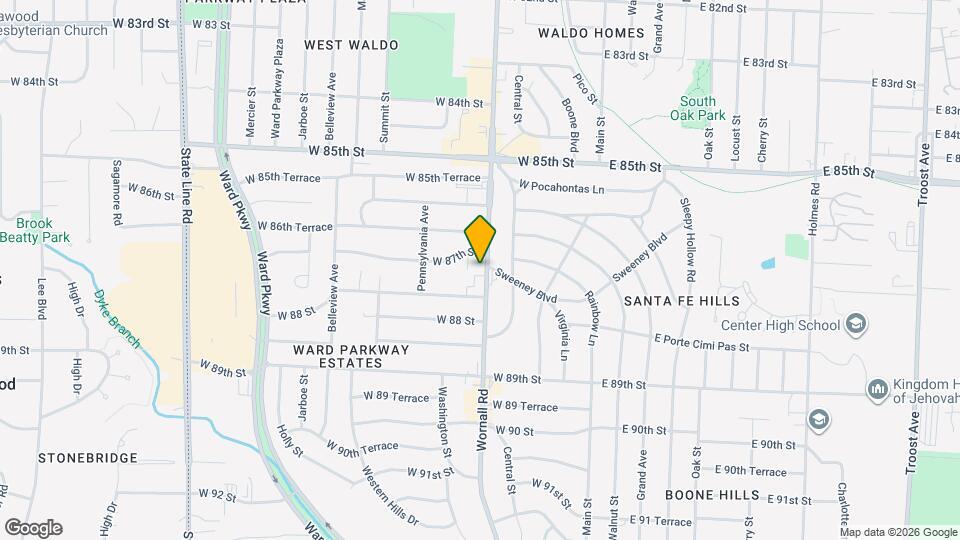 8704 Wornall Rd Map and Location Details