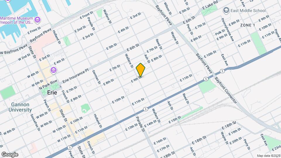 505 E 9th St Map and Location Details