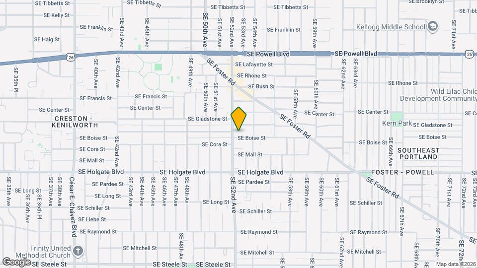 5221 SE Boise St Map and Location Details
