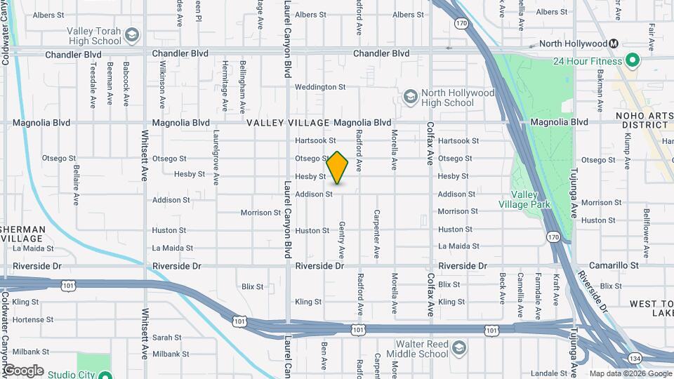 11937 Addison St Map and Location Details