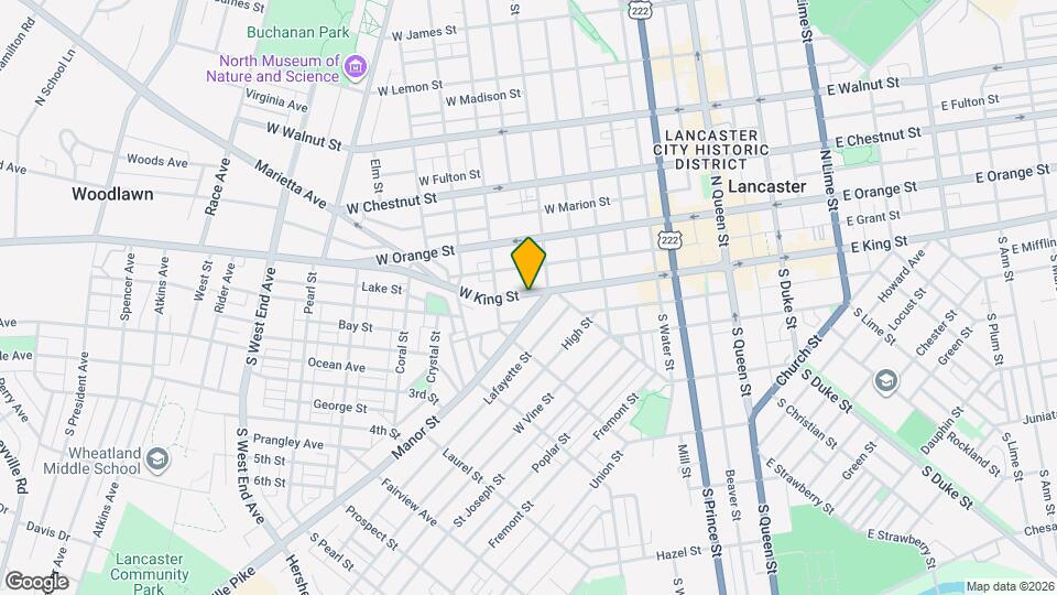 420 W King St Map and Location Details