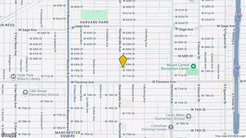 1351 W 70th St Mapa y Detalles de la Ubicación