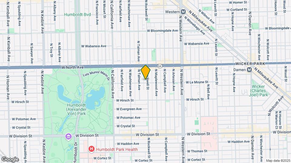 1500 N Rockwell St Map and Location Details