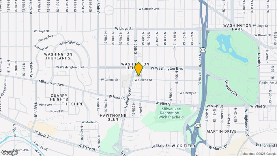 5414 W Galena St, Unit Upper Map and Location Details