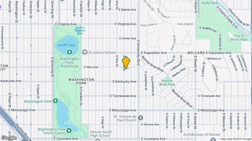 820 S Gaylord St Map and Location Details