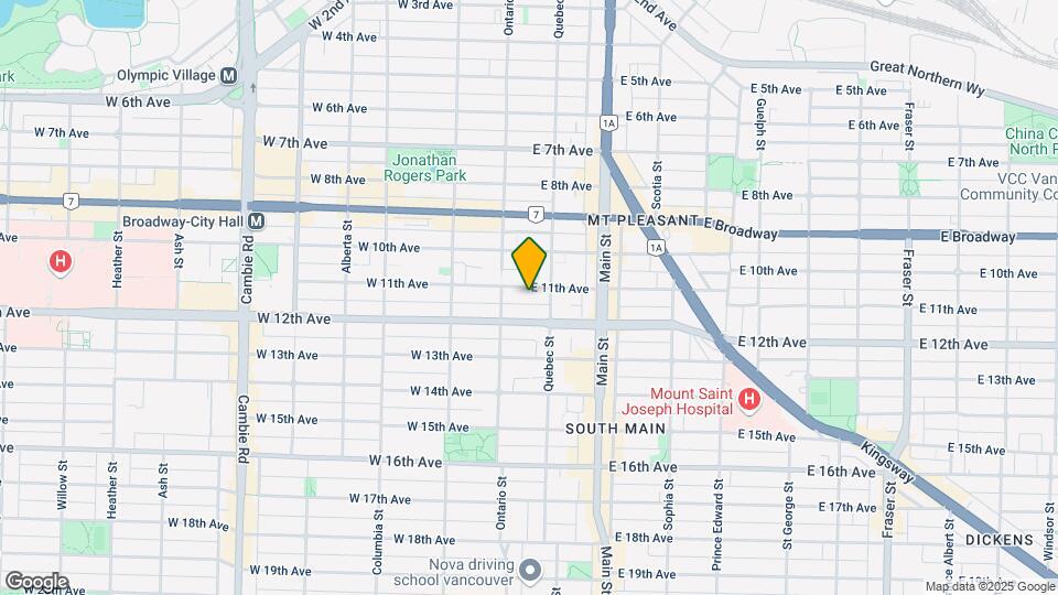 58 E 11th Ave Map and Location Details