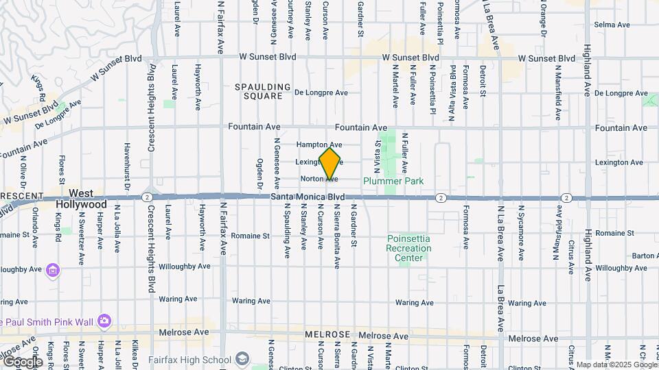 1120 N Curson Ave Map and Location Details