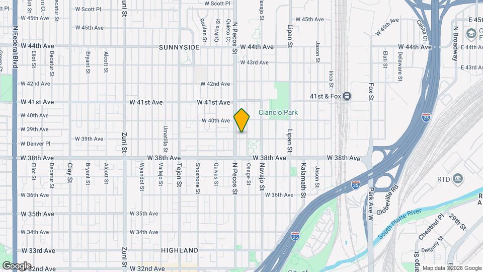 1617 W 39th Ave Map and Location Details