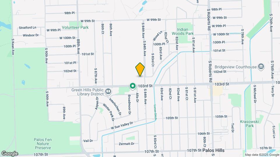 8432 W 103rd Terrace Map and Location Details
