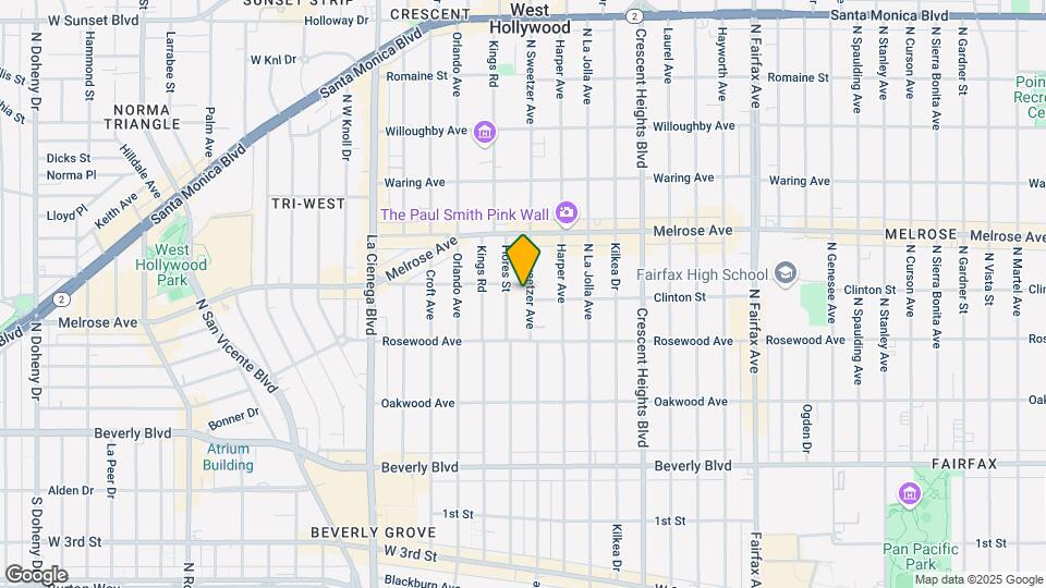 557 N Sweetzer Ave Map and Location Details