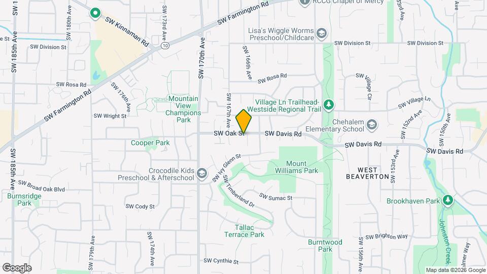 16620 SW Oak St Map and Location Details