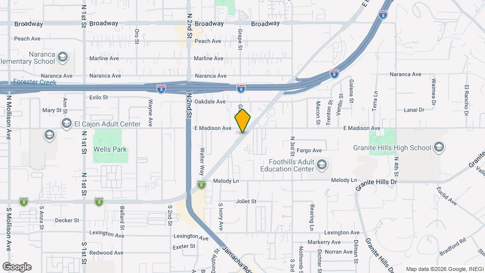 El Cajon Tennis Apartments Map and Location Details