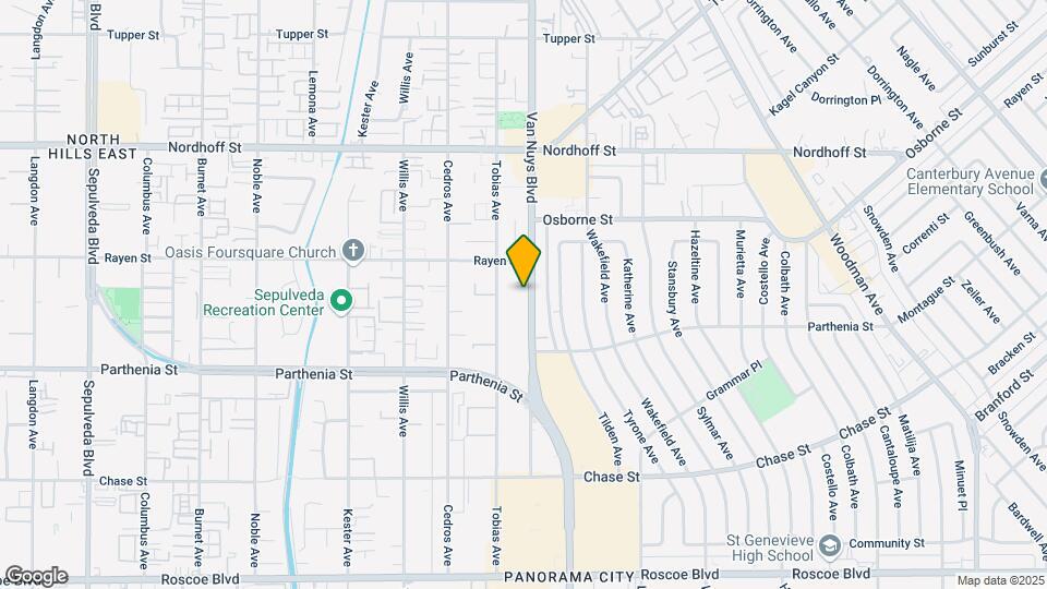 8821 Van Nuys Blvd Map and Location Details