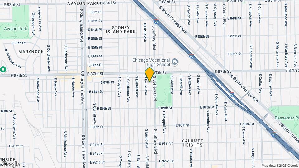 8739 S Euclid Ave Map and Location Details