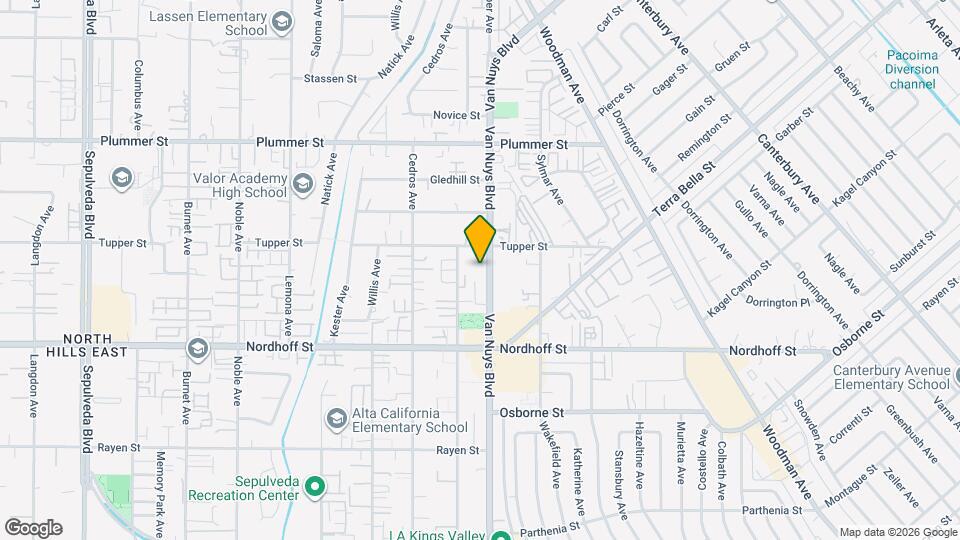 9233 Van Nuys Blvd Map and Location Details