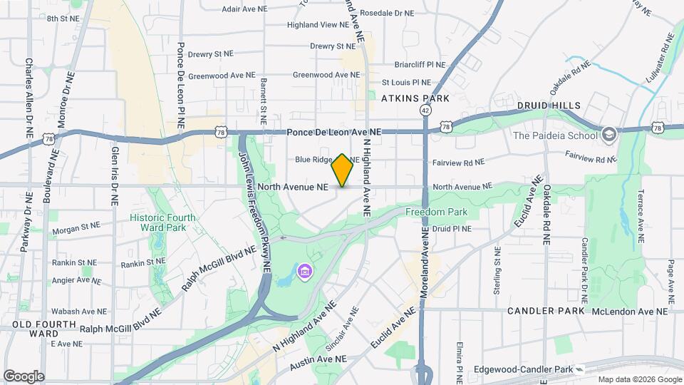 1021 North Avenue NE Mapa y Detalles de la Ubicación