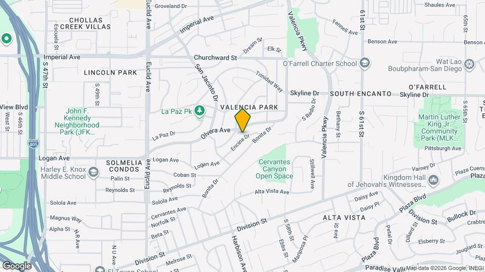 5536 Encina Dr Map and Location Details