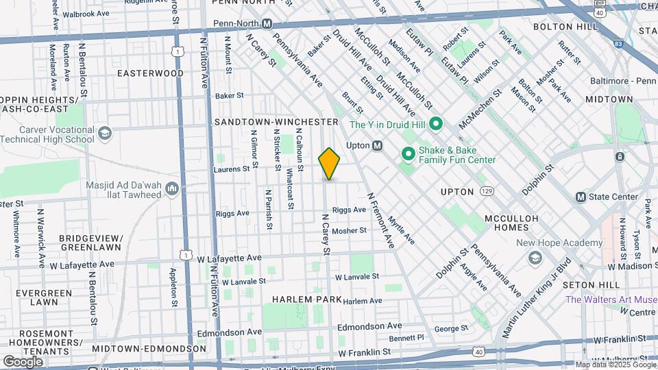 1155 N Carey St, Unit 1 on 2nd fl Map and Location Details