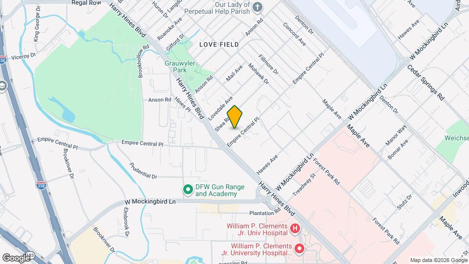 2025 Empire Central Dr Mapa y Detalles de la Ubicación