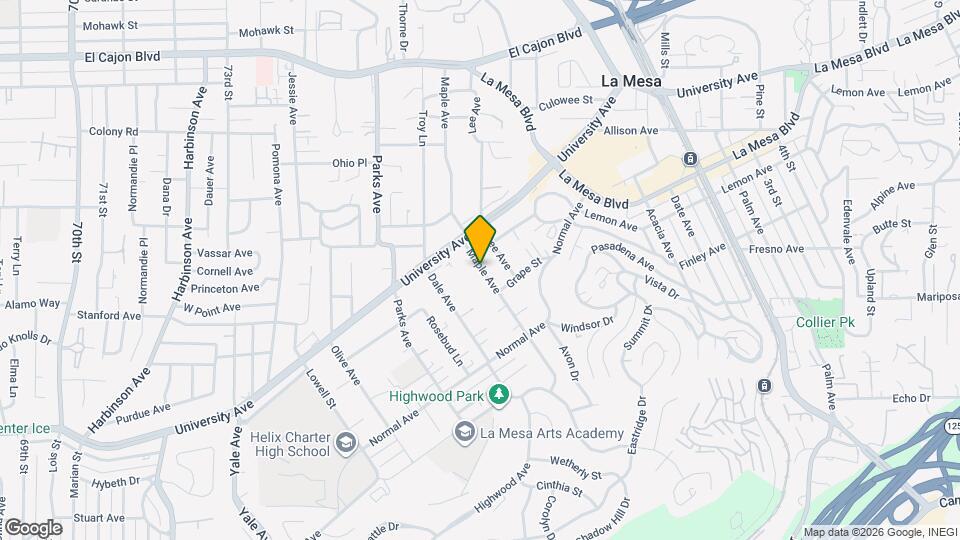 4540 Maple Ave Map and Location Details
