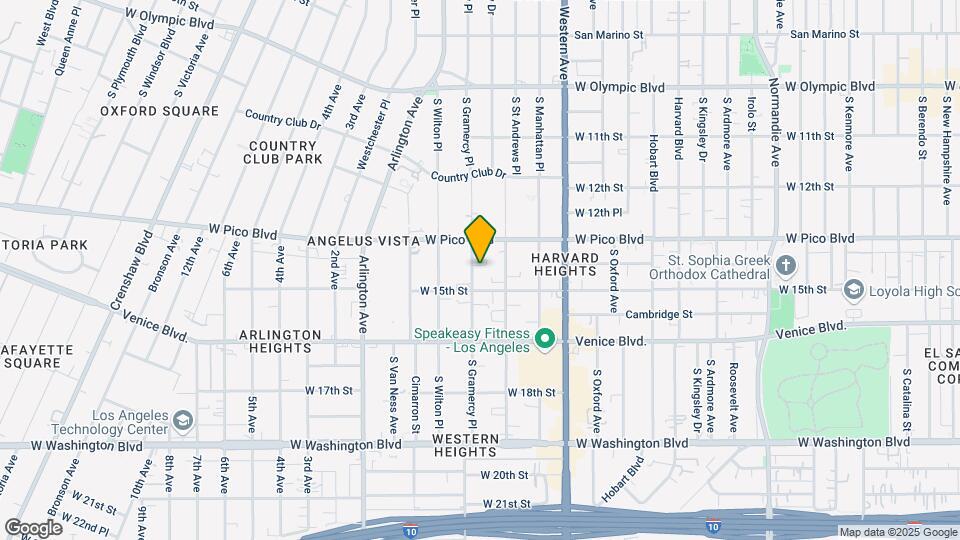 1400 S Gramercy Pl Map and Location Details