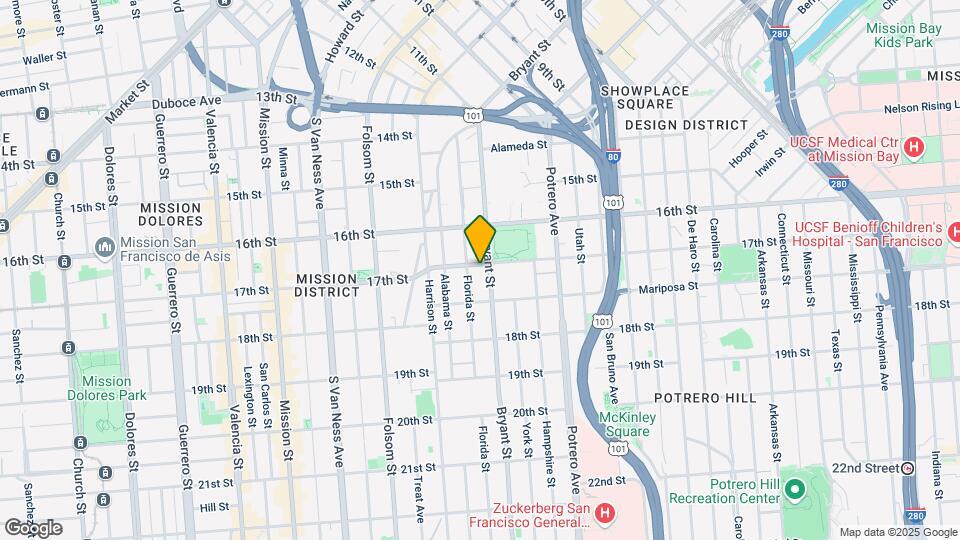 1800 Bryant St Map and Location Details