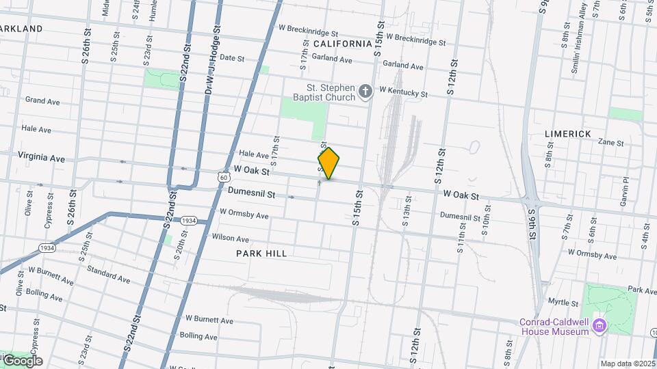 1542 W Oak St Mapa y Detalles de la Ubicación