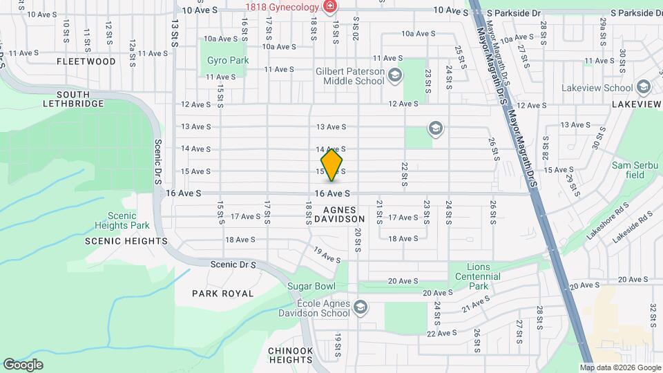 Pet Friendly Basement Suite with Private Fenced Yard! Map and Location Details