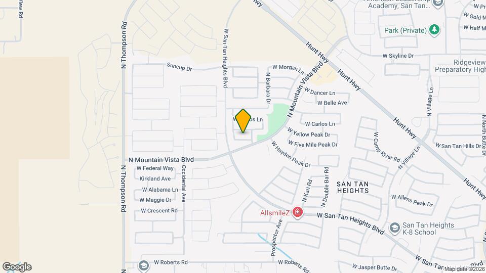 3804 W Five Mile Peak Dr Map and Location Details