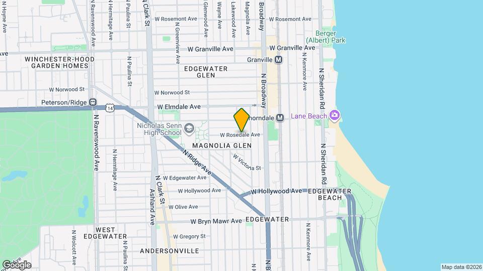 1250 W Rosedale Ave, Unit G02C Mapa y Detalles de la Ubicación