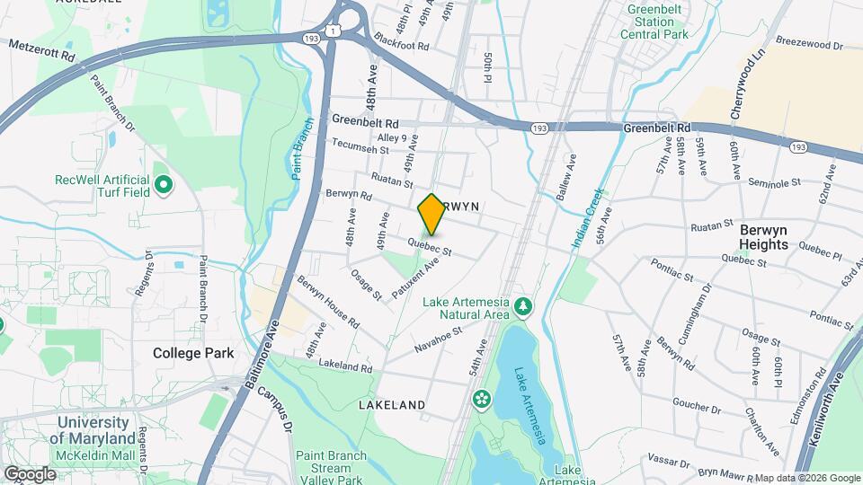 8501 Rhode Island Ave Map and Location Details