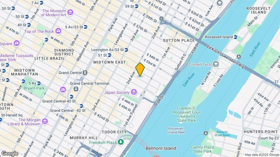 345 E 50th St Map and Location Details