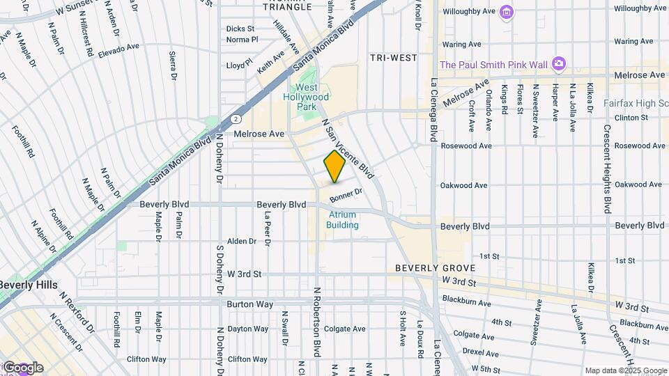 8740 Rosewood Ave Mapa y Detalles de la Ubicación