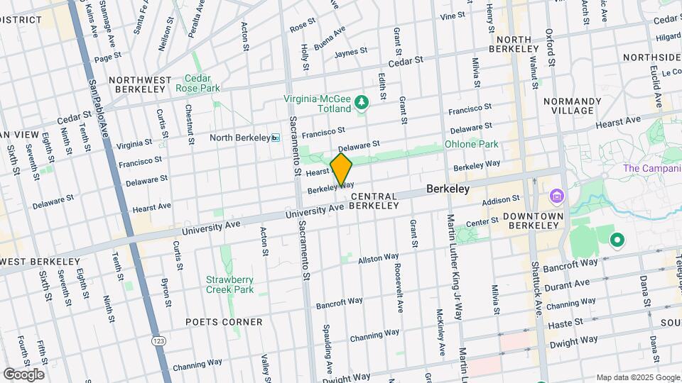 1616 Berkeley Way Map and Location Details
