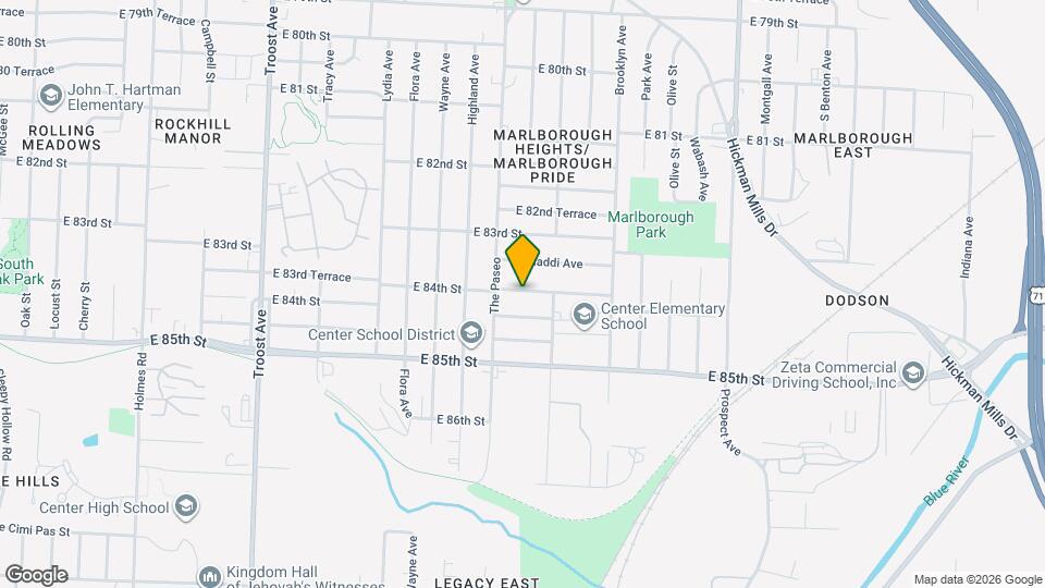 1817 E 83rd Terrace Map and Location Details